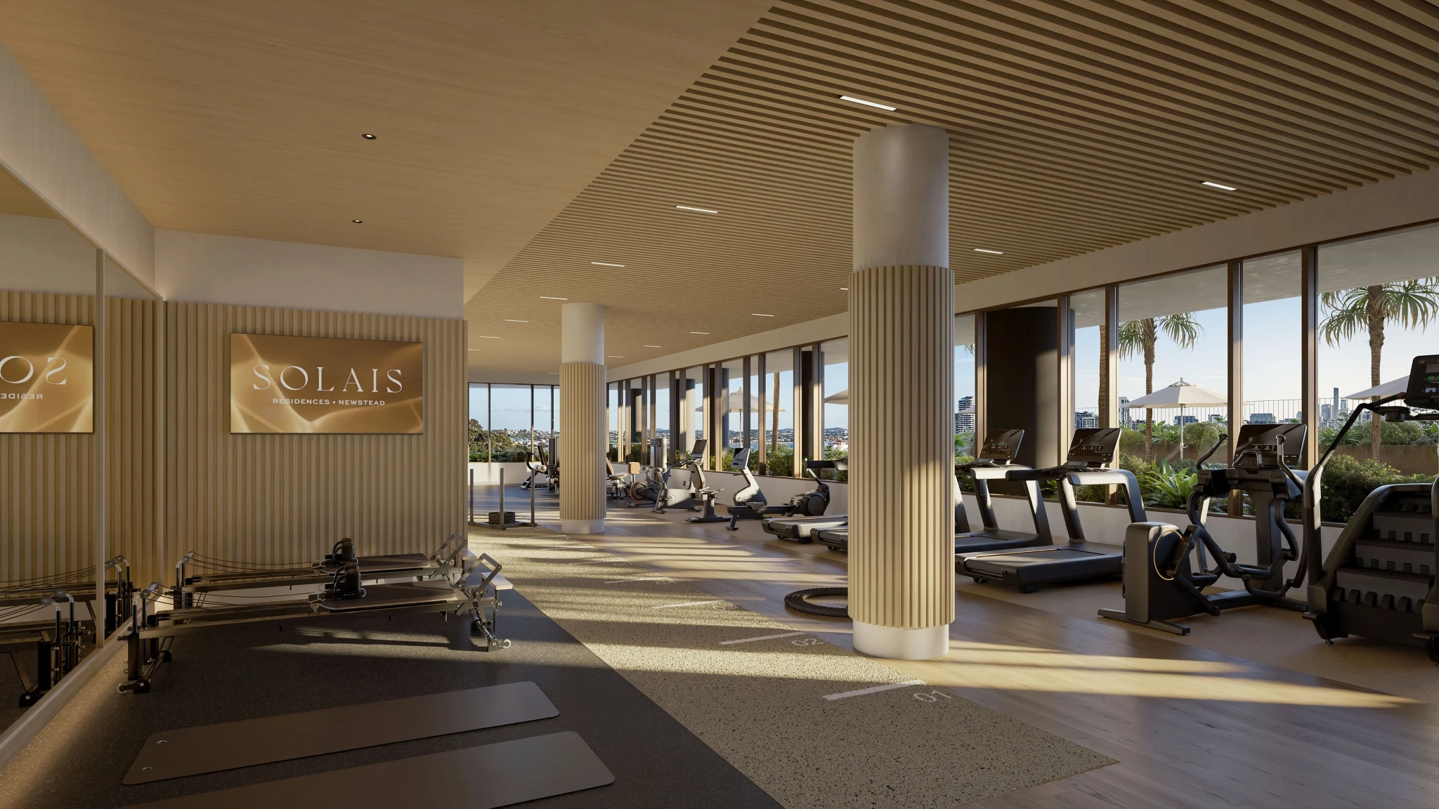 Solais Newstead amenities, Gym — luxury apartments Brisbane