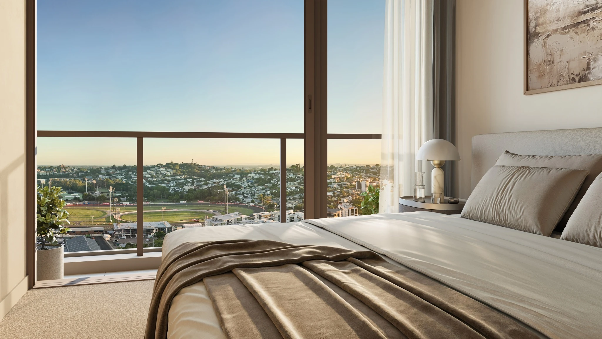 2 bedroom luxury residence interior, Bedroom — Solais Newstead Brisbane