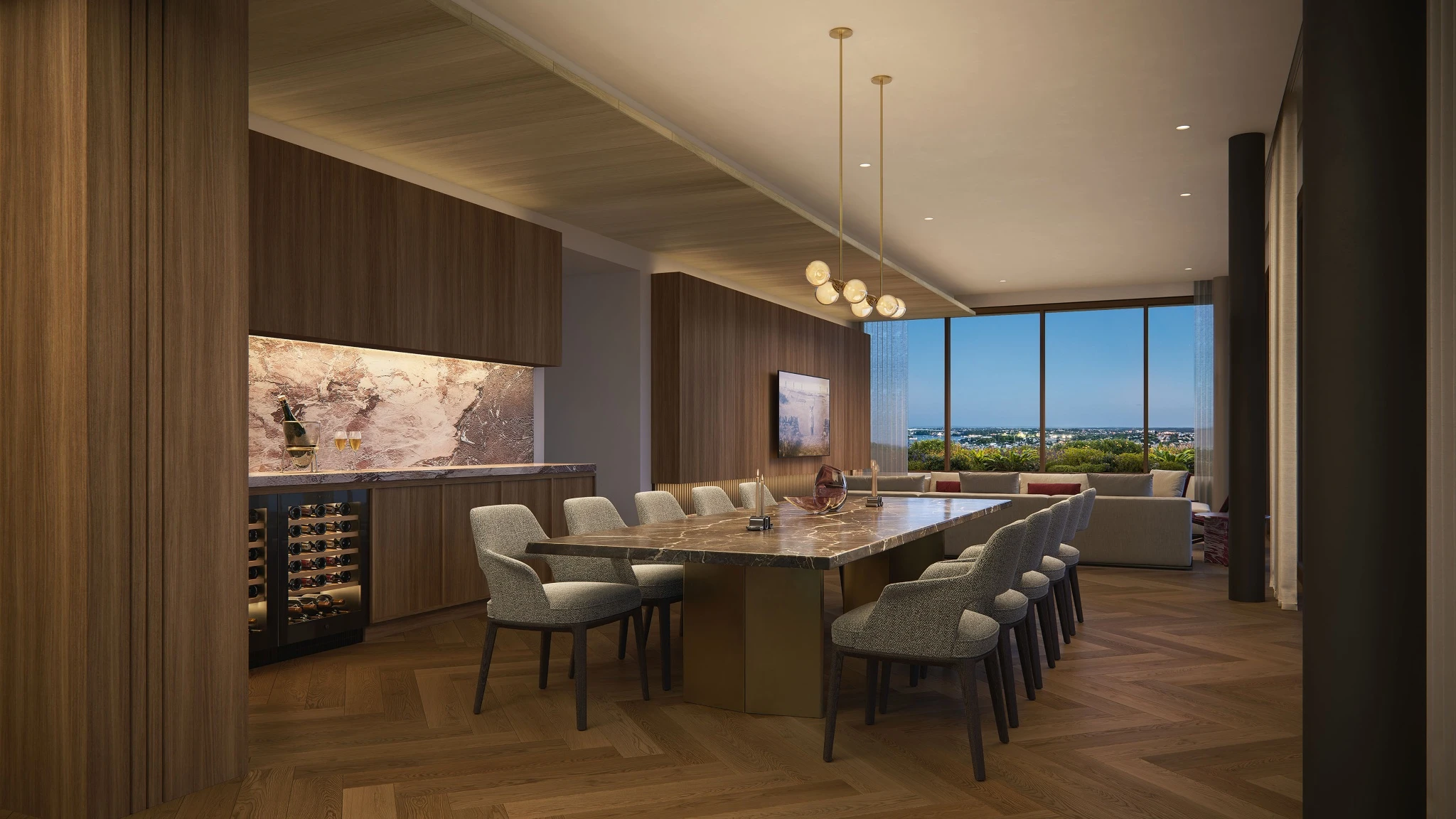 Solais Newstead amenities, Dining Room — luxury apartments Brisbane