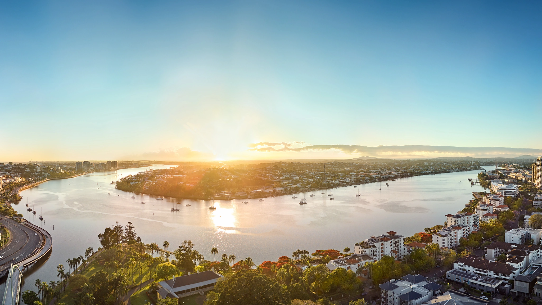 Actual view from Level 25 — Solais Newstead, Brisbane